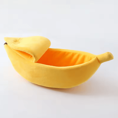 Inspire Picks Cute Banana Shape Cozy Cat Bed For Deep Winter Sleep yellow s