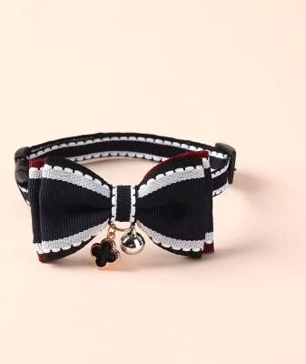 Inspired Living Pet Charm Bow Bell Collar For Cats & Small Dogs blue