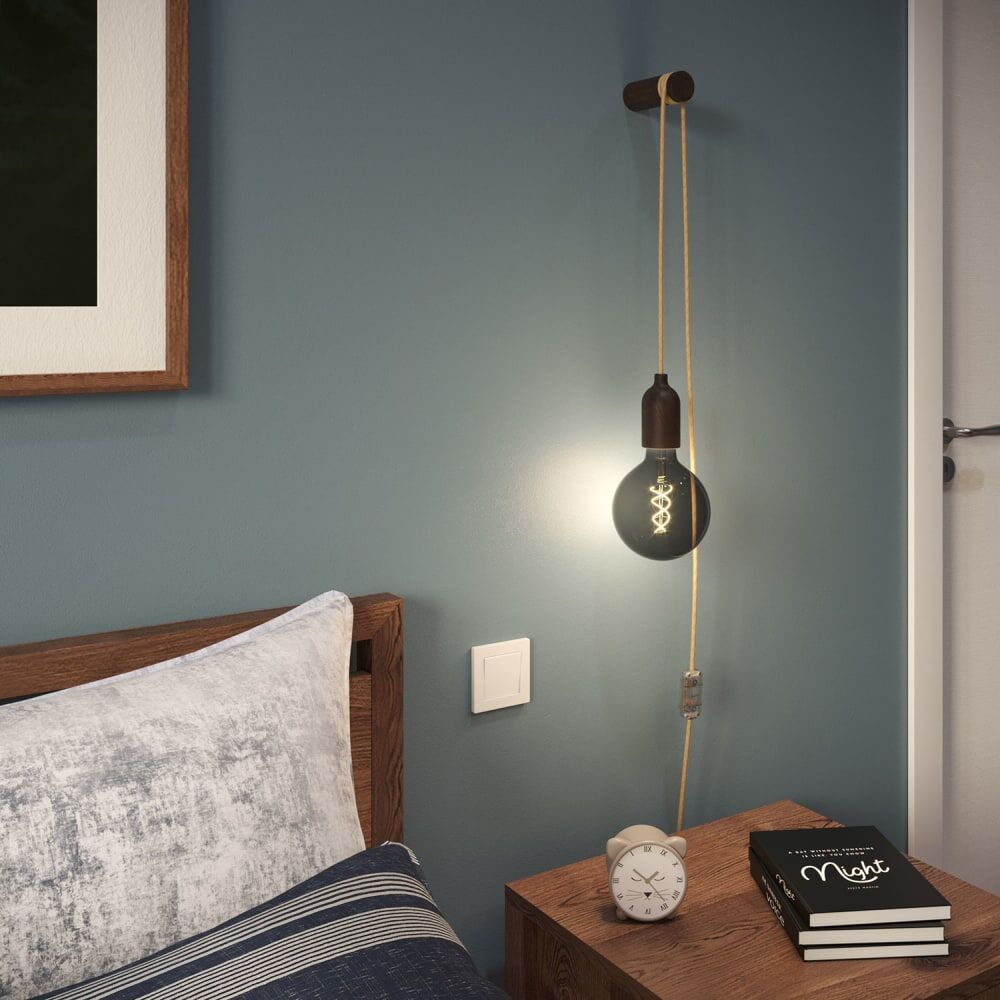 Creative Aplique con enchufe de madera wengué