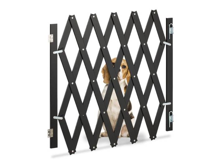 Relaxdays Ausziehbares Hundeabsperrgitter Schwarz