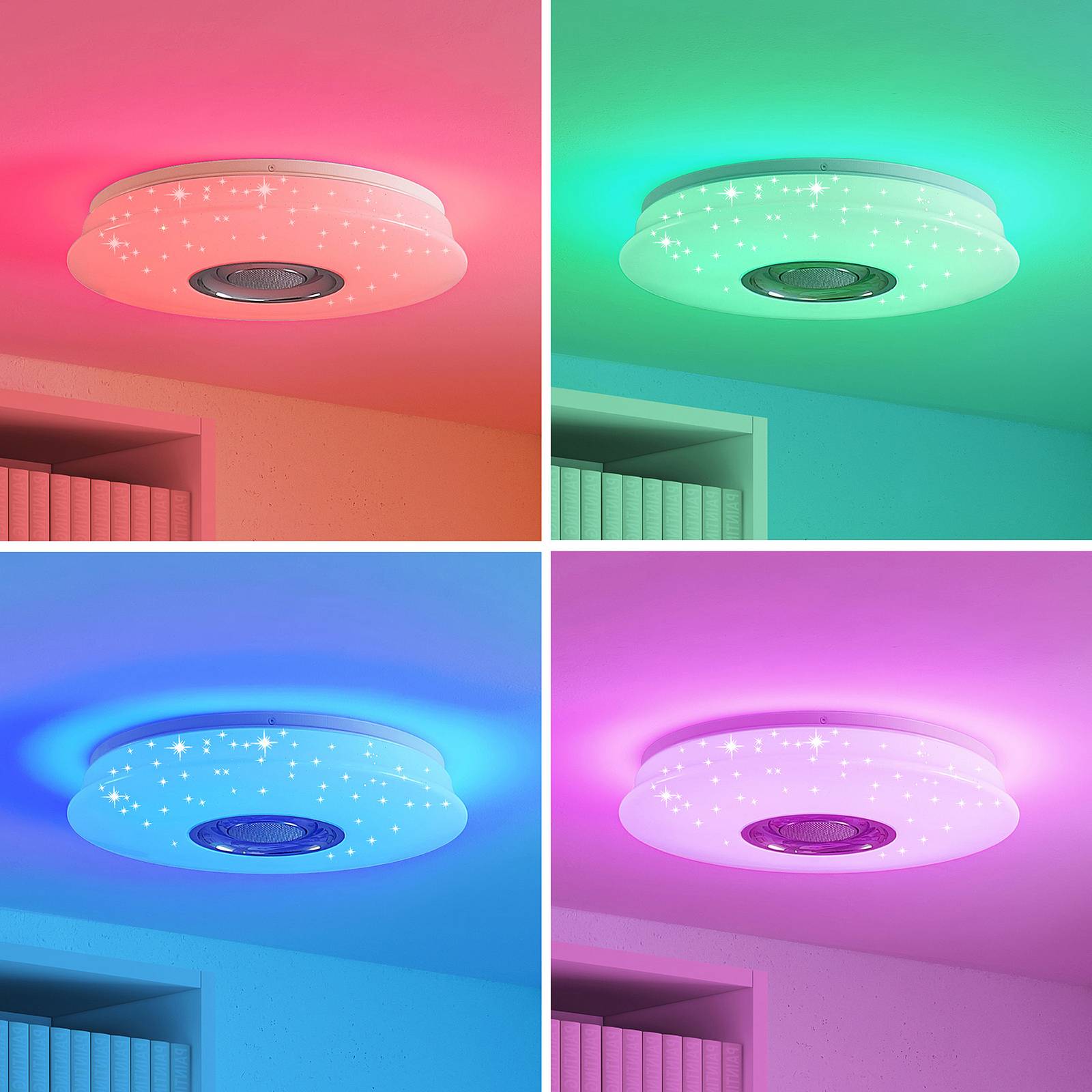 LED Ceiling Light Elpida Lindby, dimmable, White / opal, Living / Dining Room, Plastic, Modern, Ceiling Light