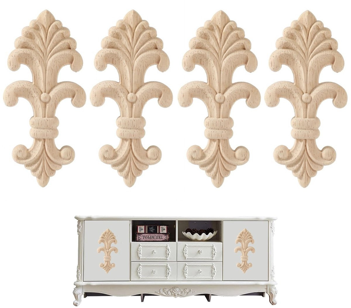 Dailygoods Decoratieve houten sierlijst Wanddecoratie 4 stuks