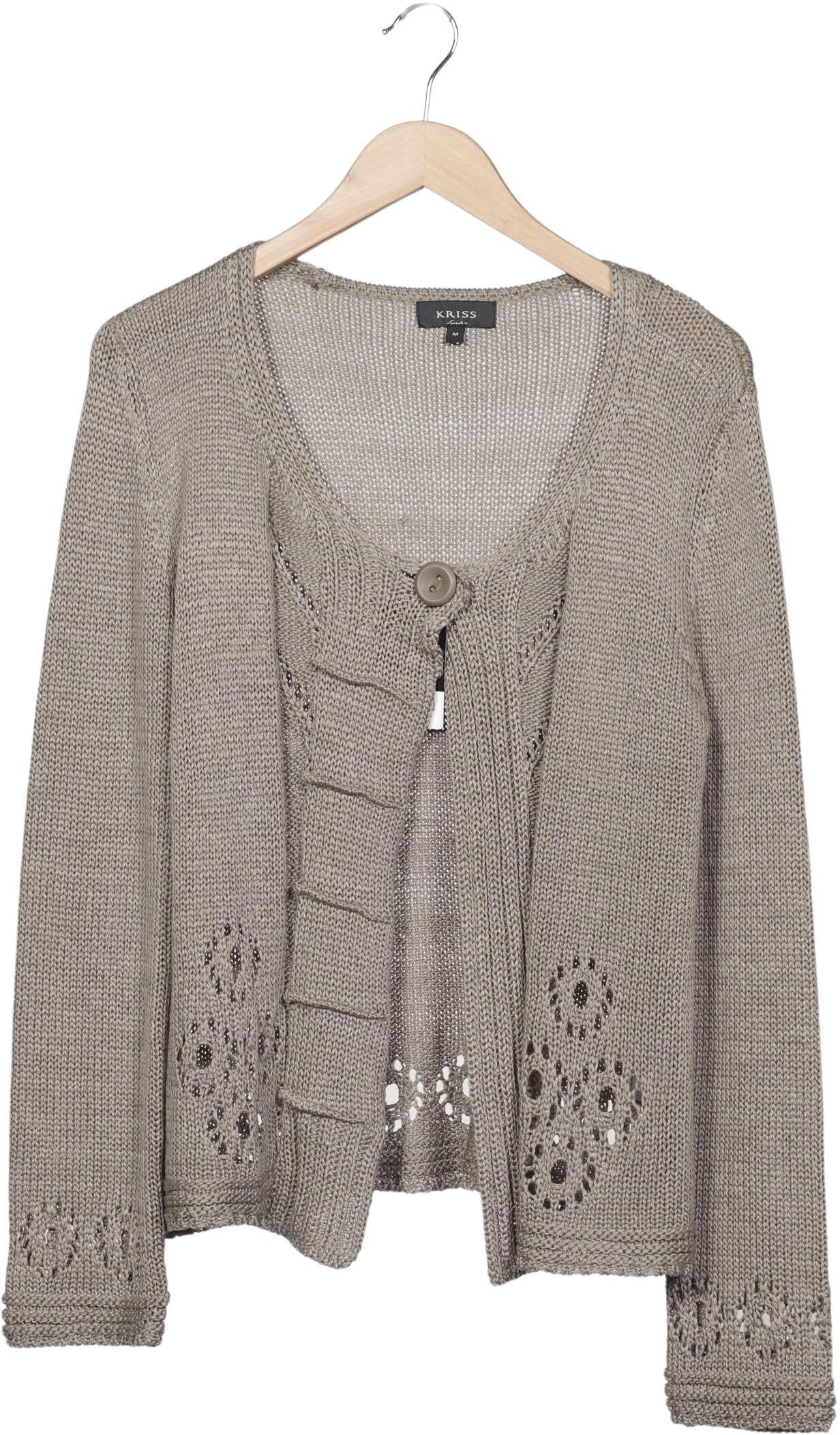 Kriss Trading Sweden Damen Strickjacke, Beige, Gr. M, Synthetik - Second Hand