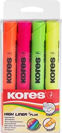 KORES HIGH LINER PLUS Set in 4 Farben (gelb, rosa, orange, grün)