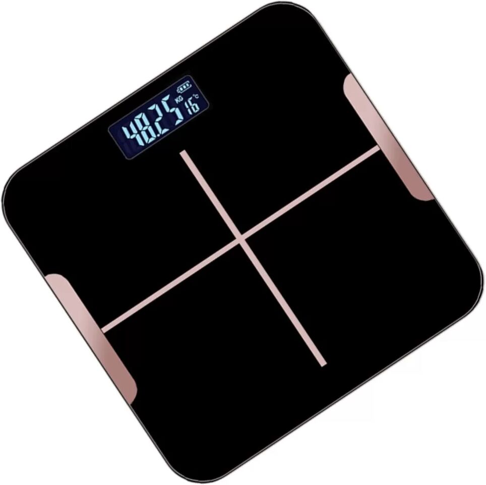 INF Digitale Körperwaage kompatibel mit mehreren Marken - Wiederaufladbar Type-C 300mAh, LCD-Hintergrundbeleuchtung, 0,05kg Schwarz