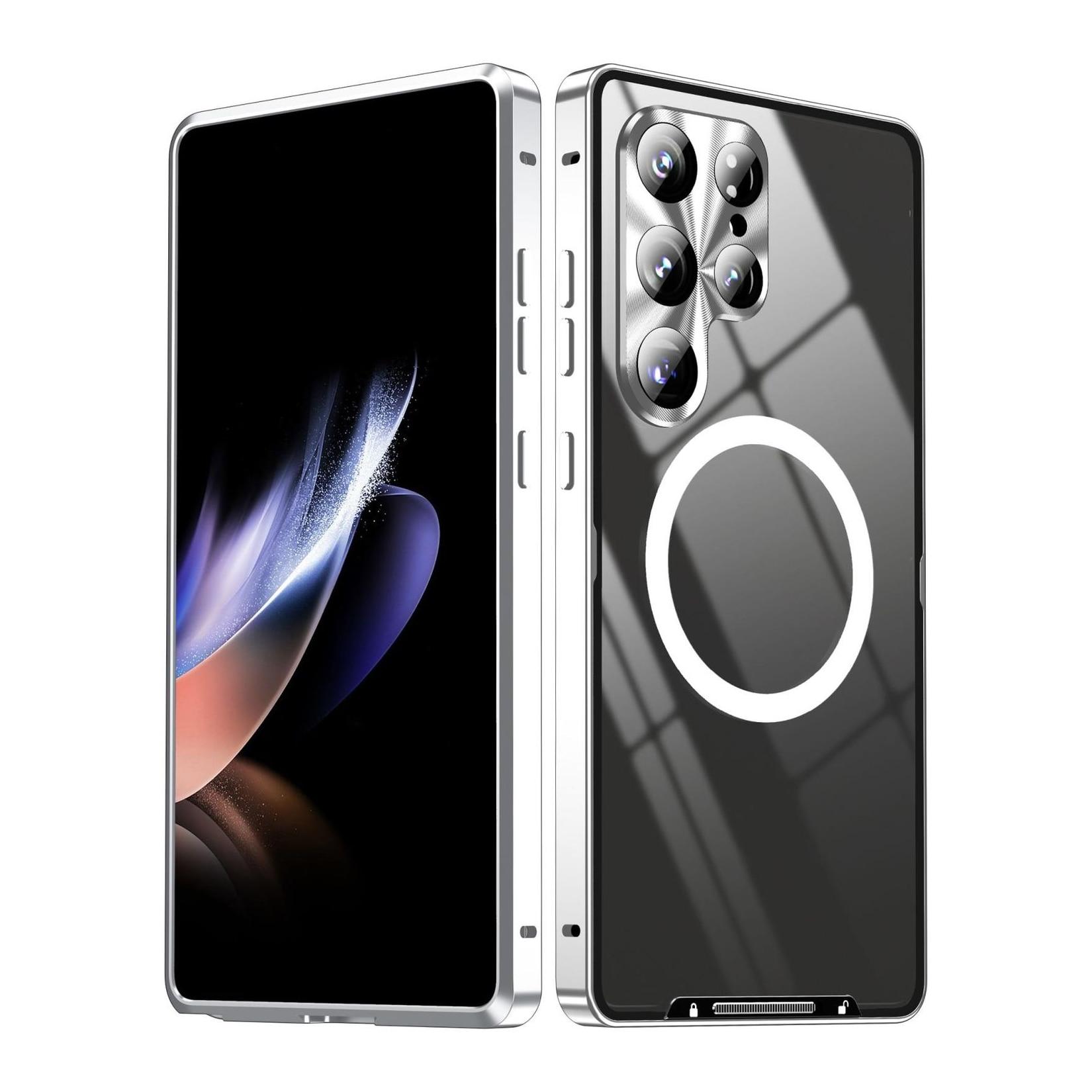 Handyhülle Magsafe Metall für Samsung Galaxy S25 Ultra 5G Magnetische Silber