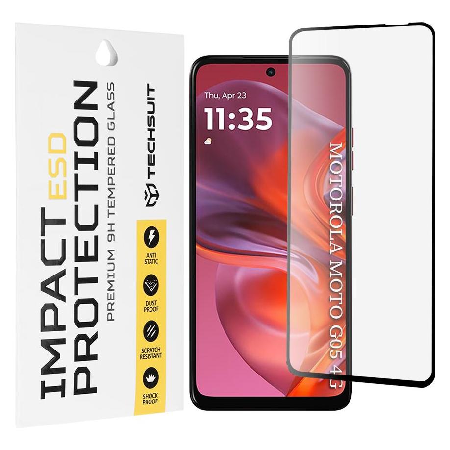 Techsuit - ESD Glass - Motorola Moto G05 / E15 - Black (Motorola Moto G15, Motorola Moto G5) (60230444)