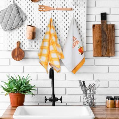 Northlight "Hello Pumpkin Season and Plaid Fall Harvest Kitchen Tea Towels - 26"" - Set of 2"
