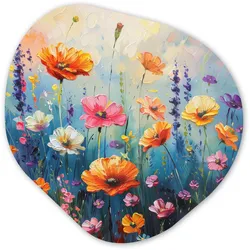 WANDBILD Blumen - Natur - Aquarell - Kunst Wanddeko 40x40 cm