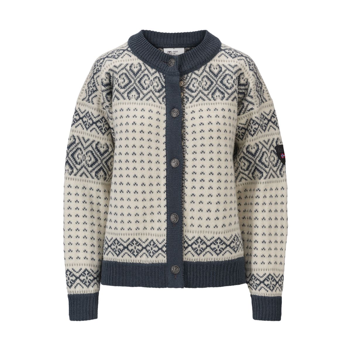 Dale of Norway Hannah Fem. Cardigan offwhite steel lightcharcoal (A00) XS 85841-A00-XS