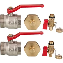 Zubehör Soleverteiler best. aus 2x Kugelhahn DN 40 IG x DN 50 AG 2x Kappe DN 50, 2x KFE-Hahn