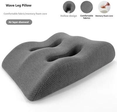 Inspire Essentials Ergonomic Memory Foam Leg Elevation Pillow Foot Support Cushion dark Gray