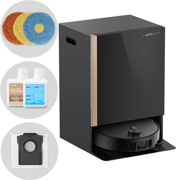 MOVA MOBIUS V60  Robot aspirateur et laveur de sols  Station automatique, puissance daspiration 30 000 Pa