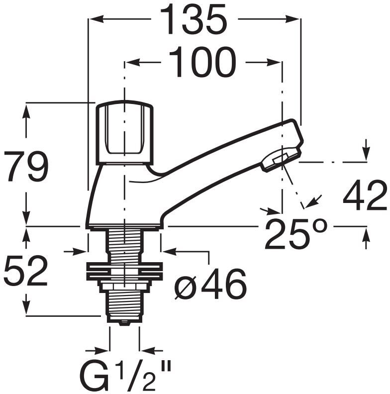 Robinet de lavabo BRAVA eau froide ROCA A5A428EC0F