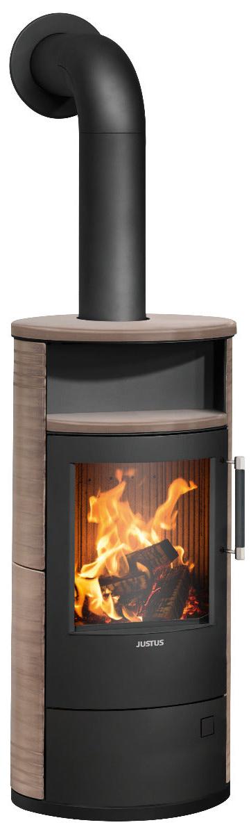 Justus | Kaminofen | Island 5 2.0 | 5 kW | Keramik Grappa, Stahl Schwarz