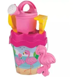 Sandspielzeug-Set mit Eimer - Flamingo