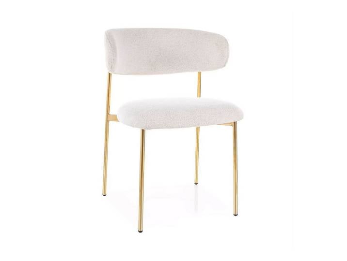 Lookway Polsterstuhl ELYSE GOLD Stuhl in Beige mit goldfarbenen Metallbeinen, 56x80x46 cm