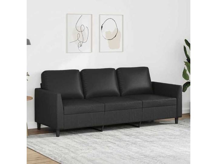 Sofa salon à Trois places（3 places） - Canapé TRIPLE - montage simplifié - Noir 180cm Similicuir CL3073939