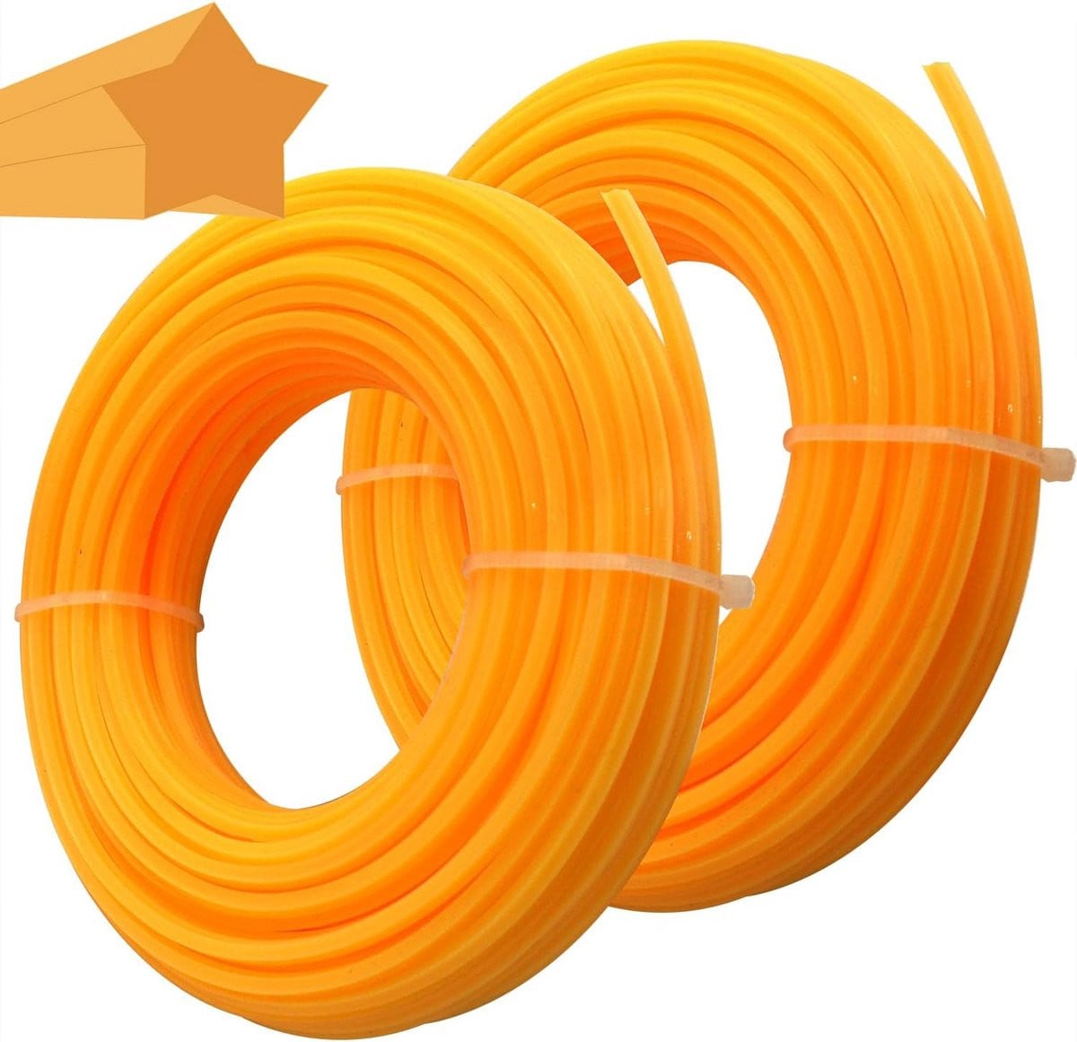 Oranje stervormige nylon maaidraad voor trimmer, 3,0 mm x 30 m