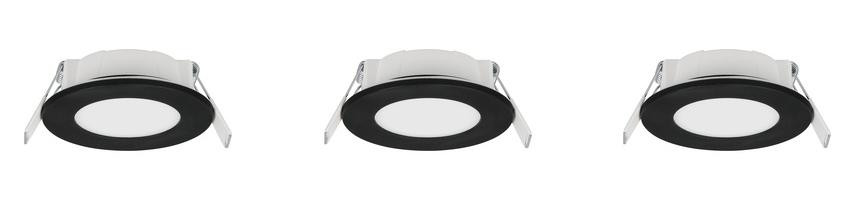 TRIO Set van 3 inbouwspots Himal zwart IP65