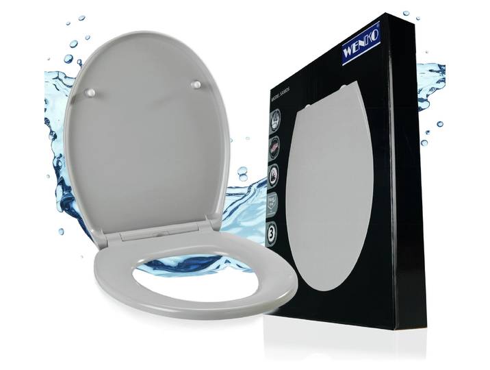 WENKO Premium WC SITZ SAMOS Absenkautomatik Brillen Toiletten Deckel Fix-Clip