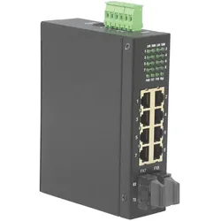 Roline Industrie Switch 6x RJ-45, 2x SC, unmanaged (8 Ports), Netzwerk Switch, Schwarz