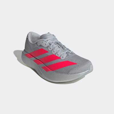 Laufschuh ADIDAS PERFORMANCE "ADIZERO EVO SL", Herren, Gr. 41, grau (silvmt, lucrot, ironmt), Synthetik, Textil, Schuhe Laufschuh, angelehnt an das Design vom Adios Pro Evo
