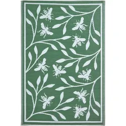 OUTDOORTEPPICH floral, Bienen-Design 122/182 cm