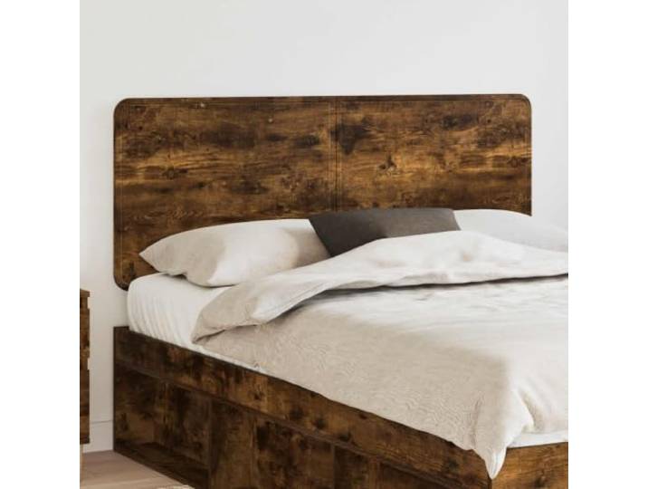 RJPLMFV Kopfteil für Bett, rauchfarbene Eiche, Holz Rechteckiges Design, minimalistisch, saubere Verarbeitung, einfache Reinigung, Montage für 2 Personen
