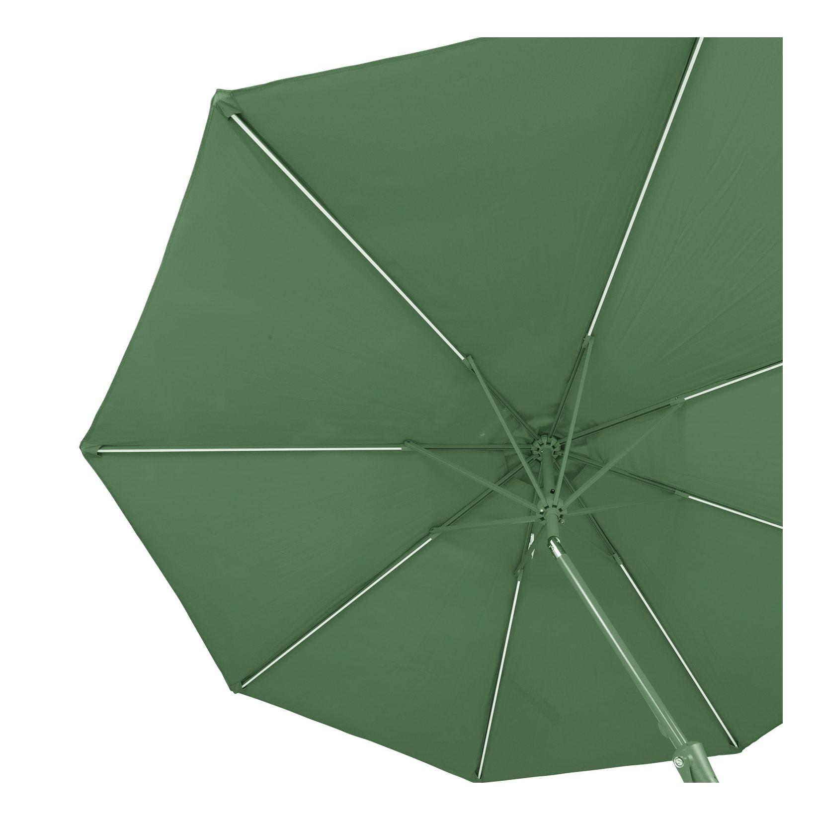 Blumfeldt Calais Sonnenschirm LED Aluminium-Rahmen Polyester-Bespannung UV 50 Dunkelgrün