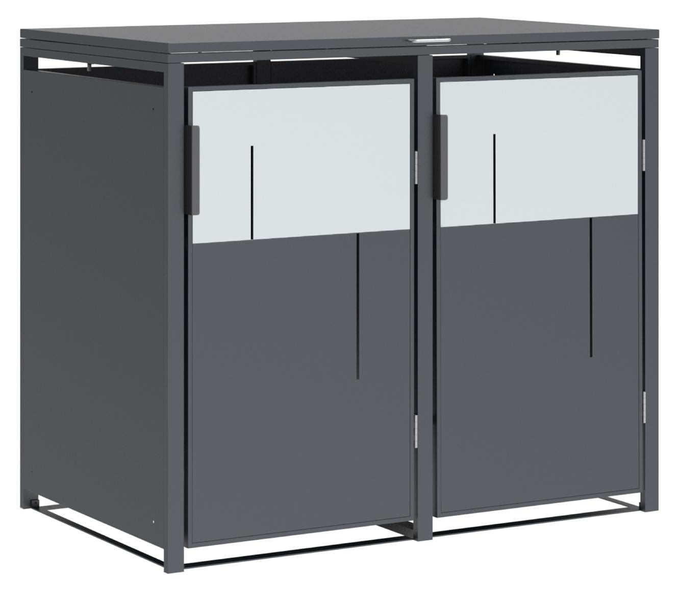 Westmann Tonus 2 Metall Mülltonnenbox 2er 2x240 L Anthrazit