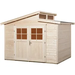 Weka 21 mm Gartenhaus 226 - 295 x 209 cm naturbelassen - 50 % Rabatt auf Dacheindeckung