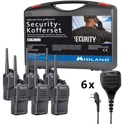 MIDLAND G15 S5 - PMR Funkgerät, Security-Koffer, 6er Set