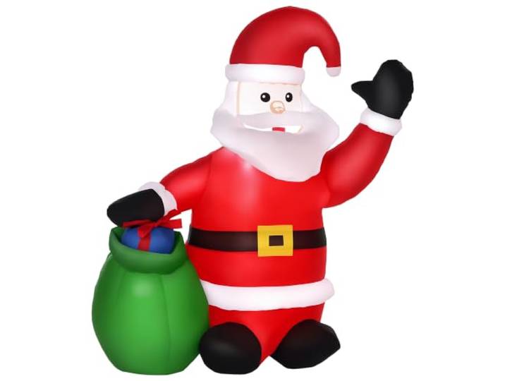 HOMCOM Aufblasbarer Weihnachtsmann 120cm Beleuchtet Weihnachtsdeko