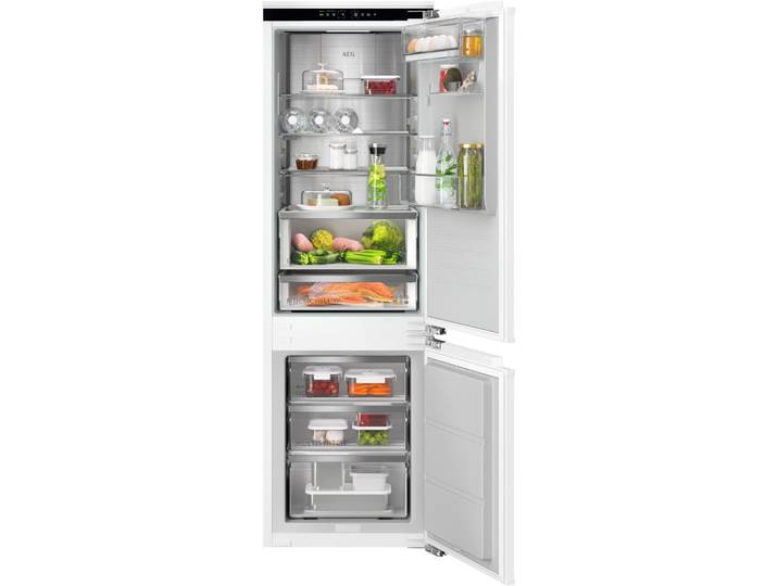 AEG Einbaukühlgefrierkombination TSC9V18WCC3 , Energieeffizienz: C, silber (weiß), Rechtsanschlag, Kühlschränke, MultiChill-Null-Grad-Schublade -3C bis +5C wählbar, WiFi, NoFrost, Einbaukühlgefrierkombination