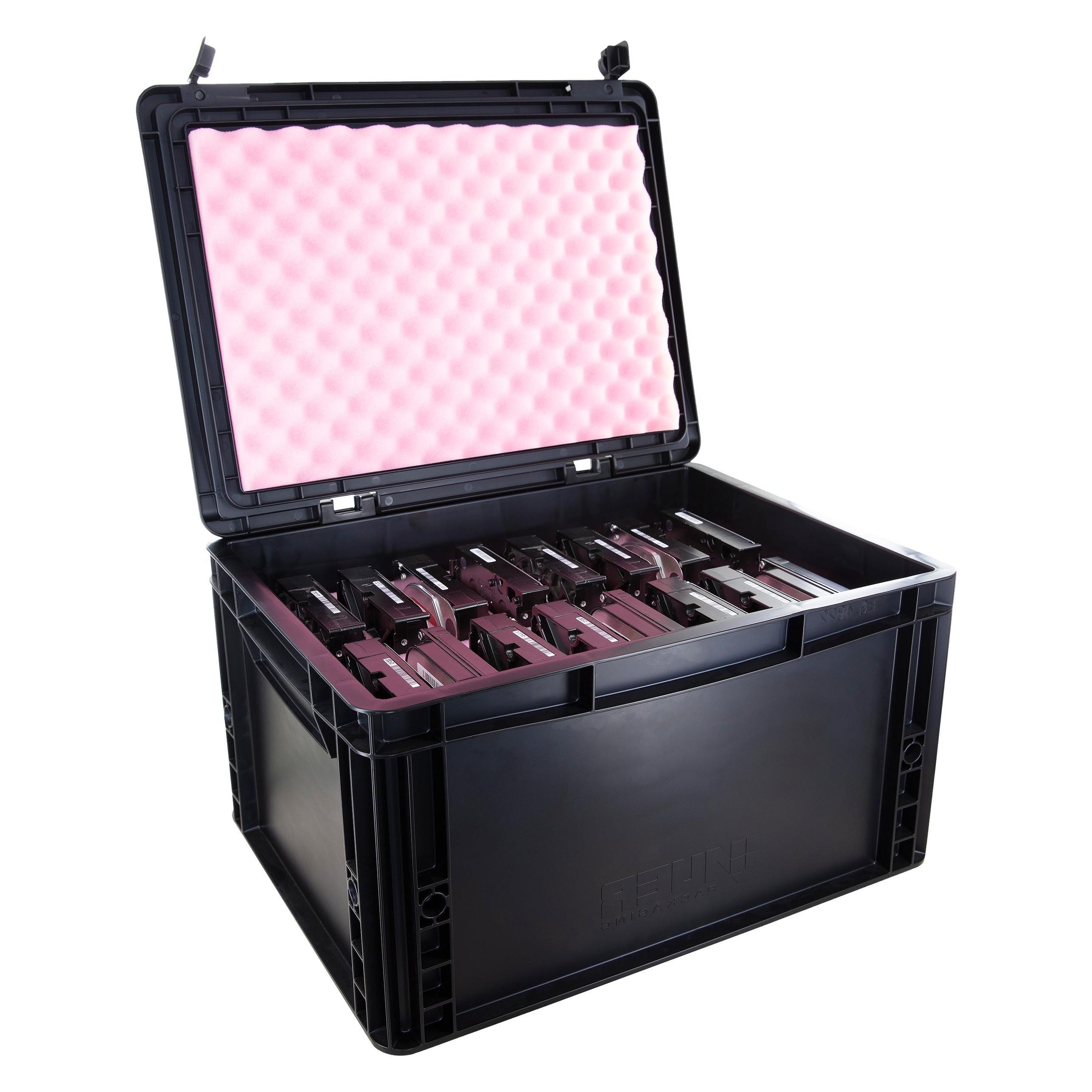 Feldherr EB76SET - ESD Schaumstoff-Set + Euro Box mit 16 Fächer für 3,5 Zoll Festplatten (Kunststoff, Schaumstoff) (EB76SET)