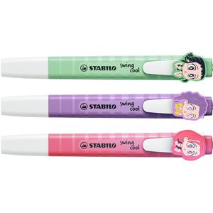 Stabilo Textmarker swing cool x KPop Demon Hunters, 3 Stück, Strichbreite 1 - 4mm, farbig sortiert