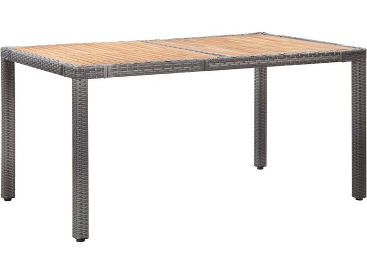 salon de jardin 7 pièces avec coussins Poly Rattan Grey