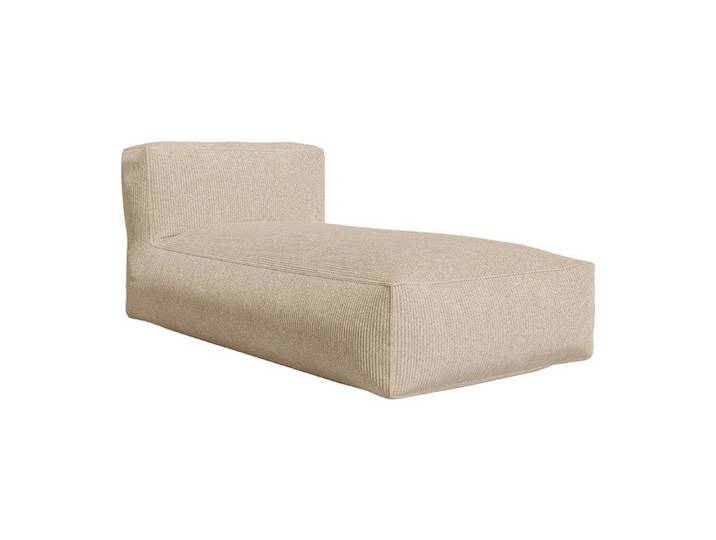 Méridienne en velours côtelé beige NOUMARA