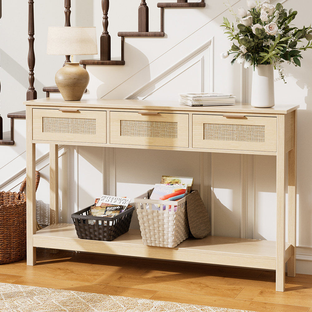 Bay Isle Home Spahn 130.5 cm W Console Table Natural 81 H x 130 W x 30 D cm