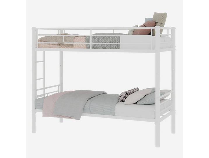 Okwish Etagenbett 90/180 cm weiß aus Eisen mit Leiter und trennbar, Weiß, Metall, 90x190 cm, Babymöbel & Kindermöbel, Kinderzimmer & Jugendzimmer, Stockbetten