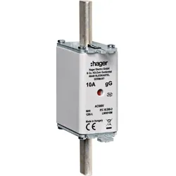 Hager LNH050M NH-Sicherungseinsatz NH0 50A gG AC500V Kombimelder Lasche spannungsführend