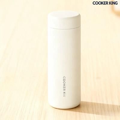 Uplifted Finds COOKER KING 360ml Vacuum Flask Stainless Steel Thermal Coffee Mug & Portable Bicycle Water Bottle light Beige