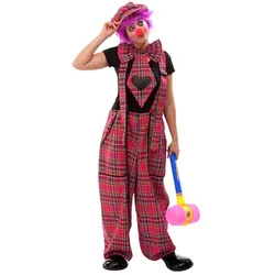 buttinette Clown-Latzhose und Riesenkrawatte, unisex, blau-color