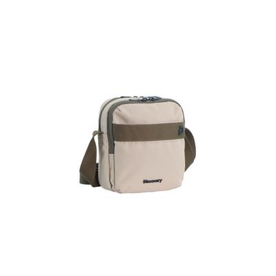 Schultertasche DISCOVERY "Downtown", Damen, Gr. B/H/T: 18,5cm x 18,5cm x 7cm, beige (sand), Kunstfaser, mehrfarbig, Taschen Schultertasche, mit RFID-Sicherheitsfach