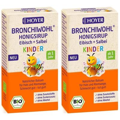 Hoyer Bronchiwohl Honigsirup Eibisch+Salbei Bio Ki 2x 2x250 g Sirup