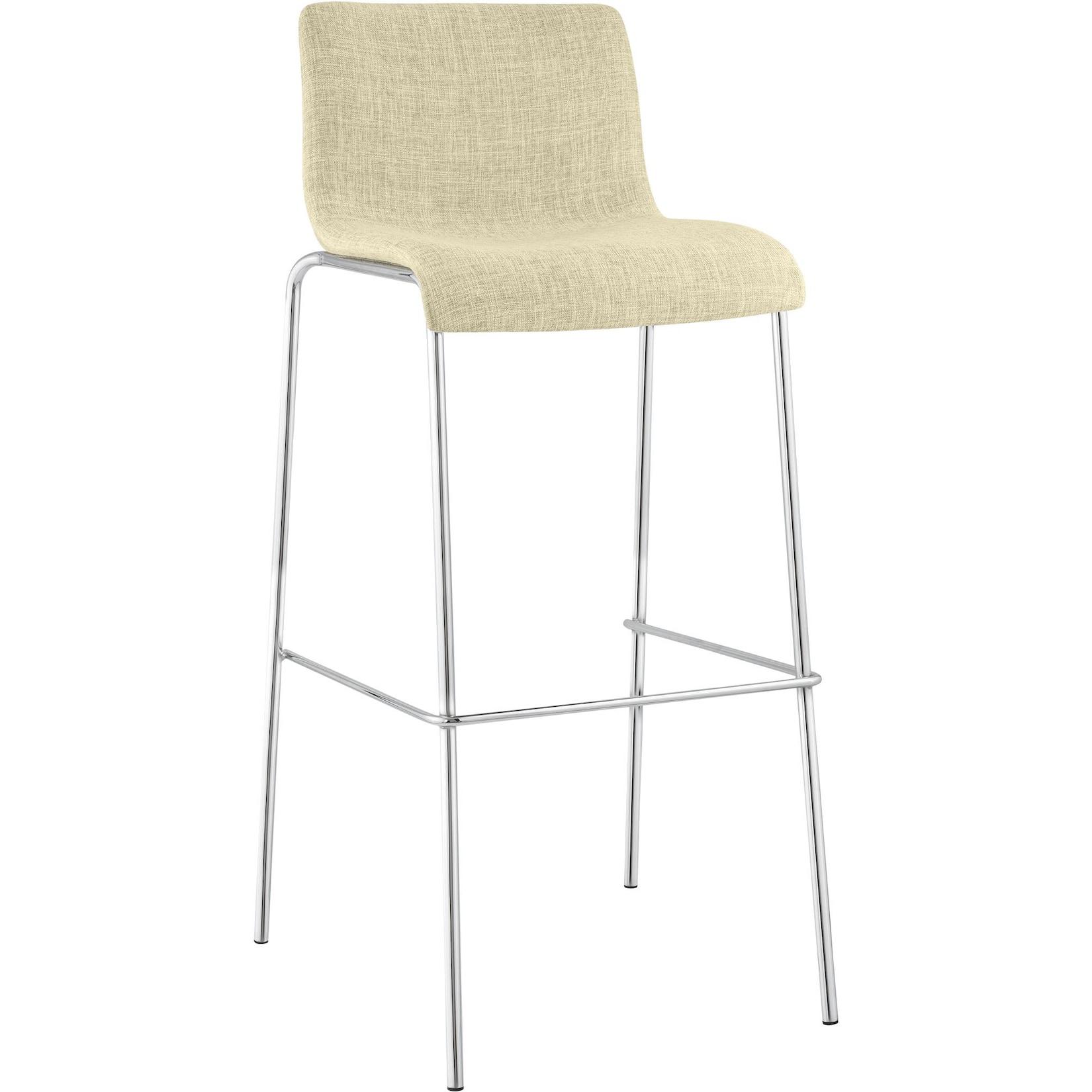 CLP Barhocker Hoover Stoff 4-Fuß Gestell Chrom Farbe: creme, Gestell Farbe: chrom