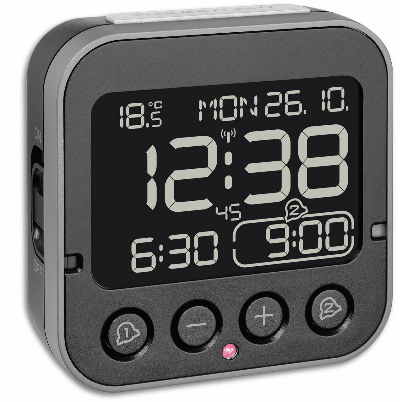 TFA digitaler Funkwecker BINGO 2.0 schwarz Kunststoff 60.2552.01