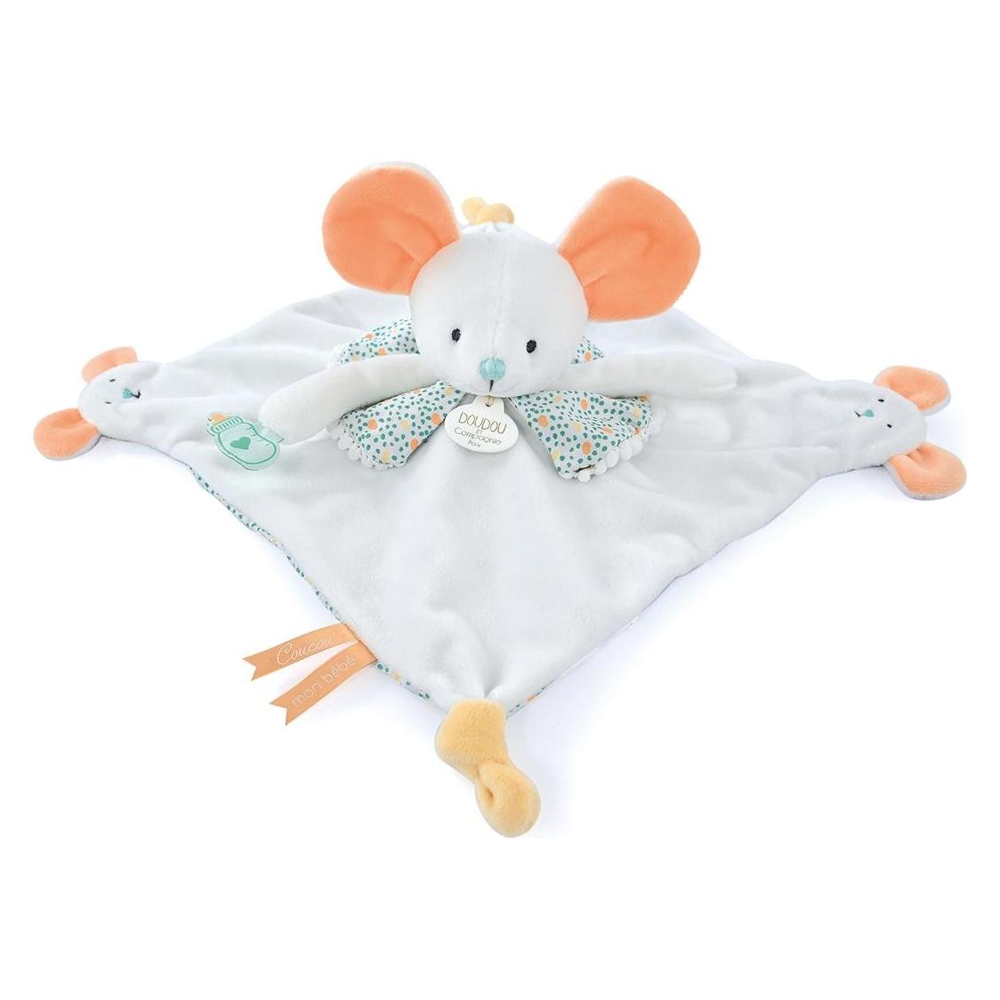 Doudou et Compagnie Schmusetuch Maus mit Fingerpuppe 30cm (30 x 16 cm) (DC4055)