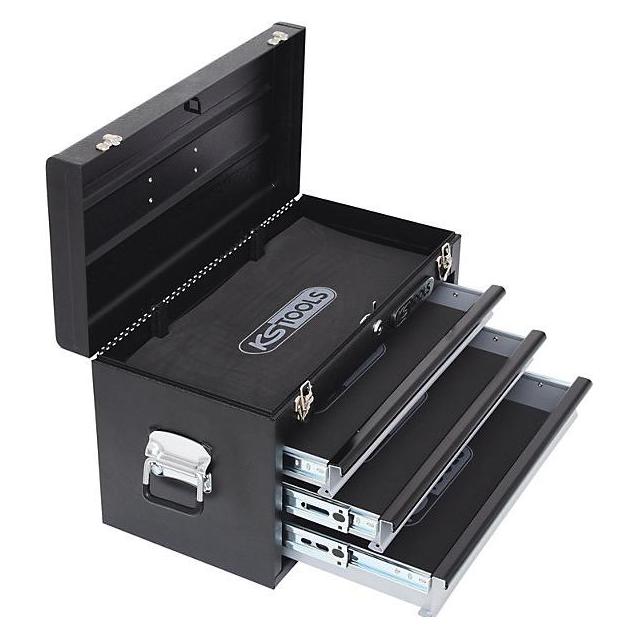 KS Tools Werkzeugtruhe mit 3 Schubladen-schwarz, L508xH255xB303mm (3x) (801.0003)